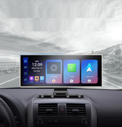 Multimedia head unit featuring an Android car stereo, offering touchscreen controls and multiple connectivity features for drivers.