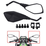 A detailed view of a motorcycle's side mirror and handlebar, highlighting their separate components for enhanced riding experience.
