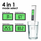 Hydroponic Nutrient Meter, 4-in-1 Digital EC & TDS Meter