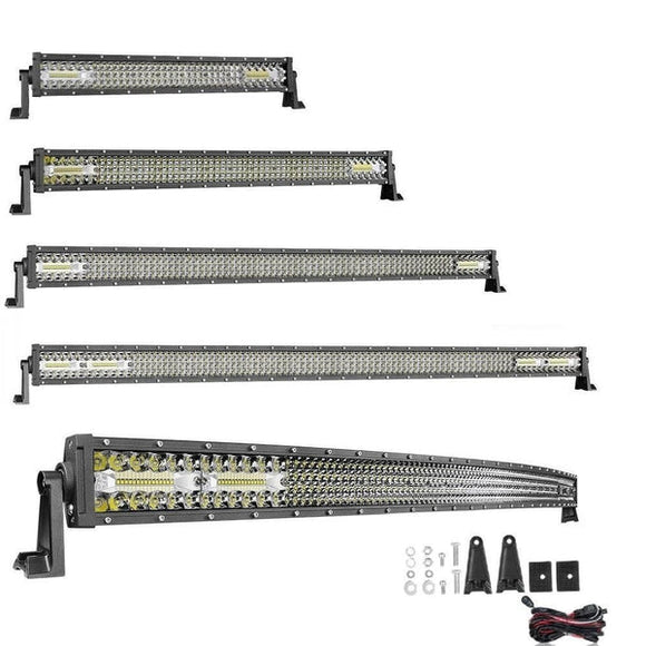 Set of 4 LED light bars designed for tractors, includes 4 LEDs and 4 wires for efficient lighting solutions.