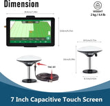 Dimensions of a 7-inch capacitive touch screen for GPS Tractor, showcasing its size and design features.
