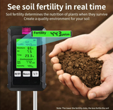 Multifunctional 6-in-1 Digital Soil Tester – PH, Moisture, Fertility, Light & Temperature for Garden & Plants