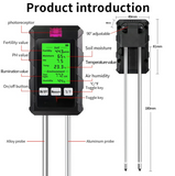 Multifunctional 6-in-1 Digital Soil Tester – PH, Moisture, Fertility, Light & Temperature for Garden & Plants