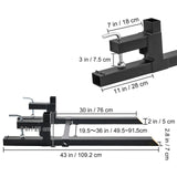 Side-by-side comparison of measurements for two hydraulic lift types, highlighting their distinct dimensions and features.
