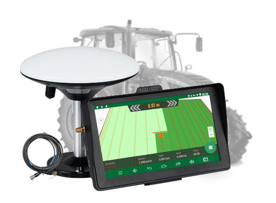 A Tractor GPS screen displays essential navigation and performance information.
