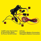 Wiring diagram for an LED light kit designed for tractor light bars, showing connections and components clearly.