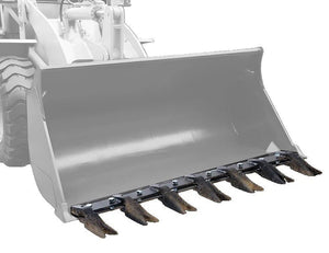 Bucket tooth bar for Claas tractor, ideal for heavy-duty digging and moving materials.