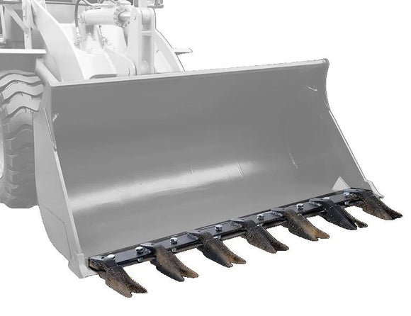 Bucket tooth bar for Claas tractor, ideal for heavy-duty digging and moving materials.