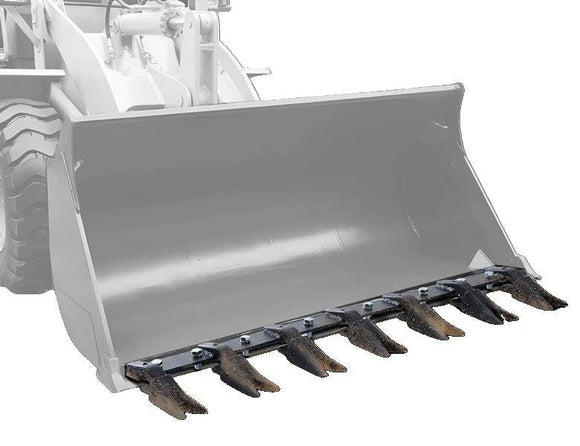 Bucket tooth bar for Claas tractor, ideal for heavy-duty digging and moving materials.