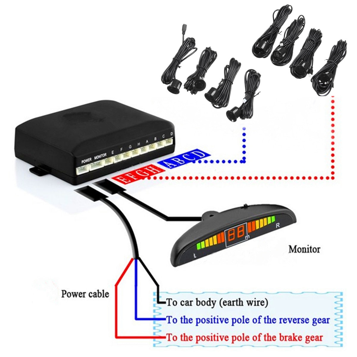 8 Rear & Front Car Parking Sensor Kit – Souped - Car, Truck, Tractor ...